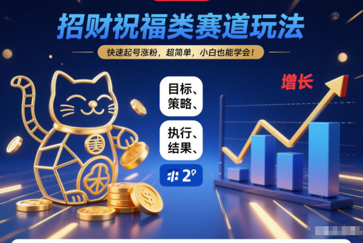 招财祝福类赛道：快速起号涨粉攻略，超简单小白也能学会！