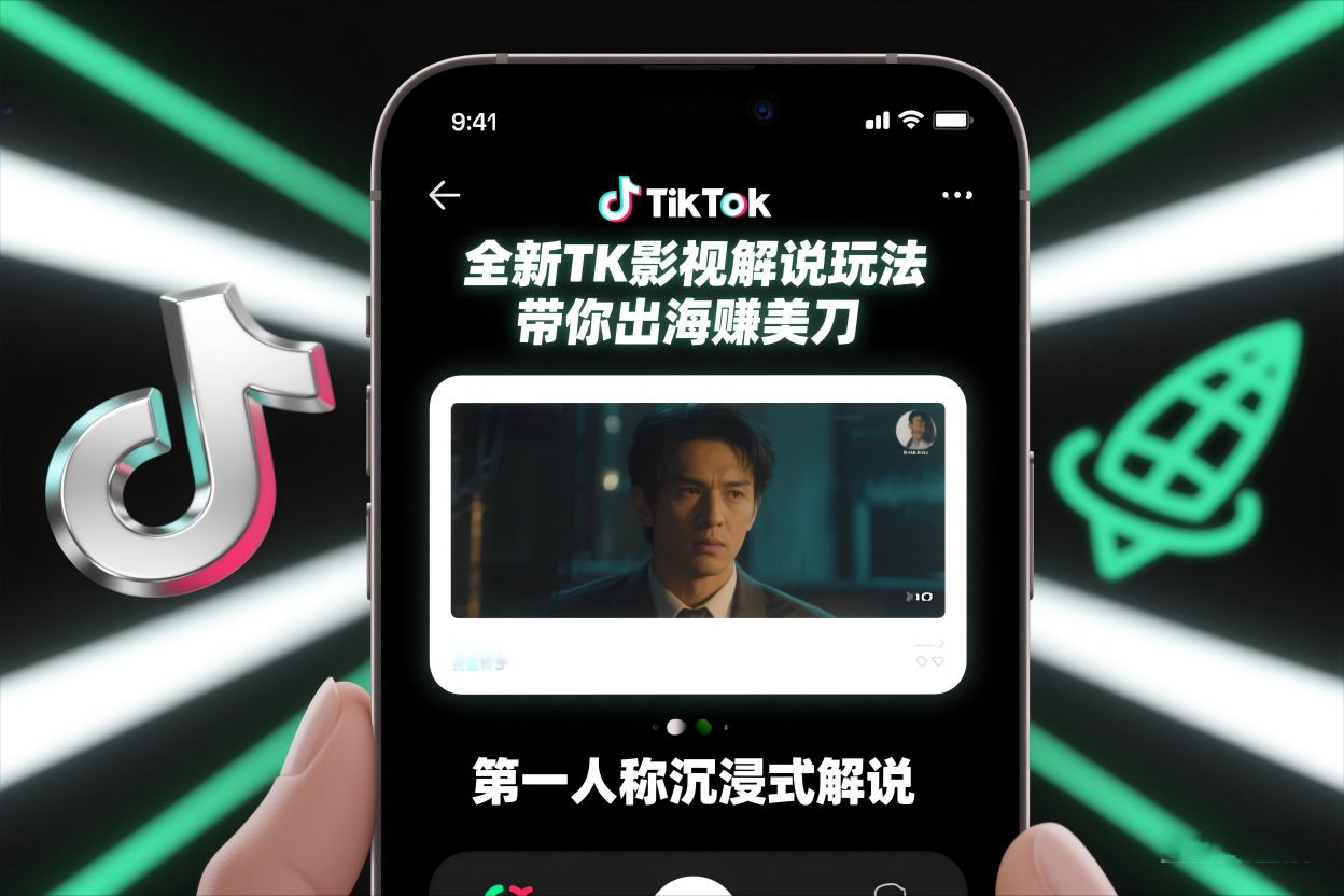 TikTok第一人称影视解说教程：最新出海玩法，教你赚美金收益