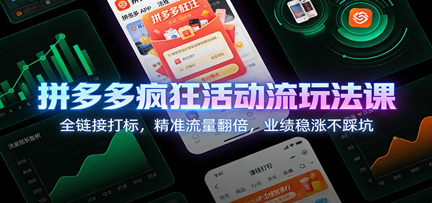 拼多多活动流实战课：全链接打标操作指南，精准流量翻倍，业绩稳涨避坑技巧