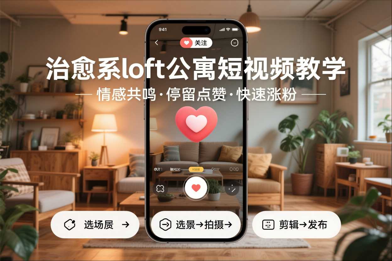 治愈系loft公寓短视频制作教学：情感共鸣引高赞粉，快速起号涨粉攻略