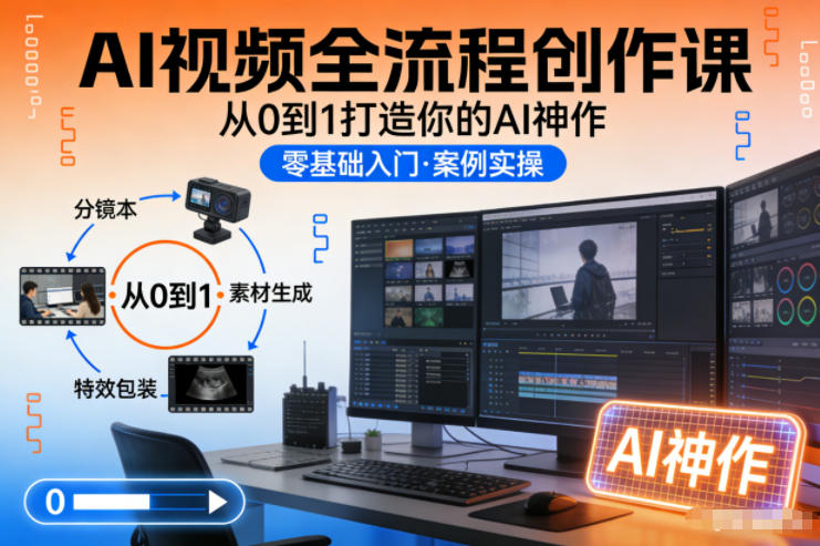 AI视频从0到1全流程创作课：打造你的爆款神作，新手实战指南