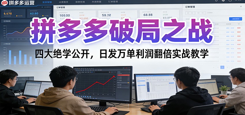 拼多多破局：四大绝学公开，日发万单利润翻倍实战教学