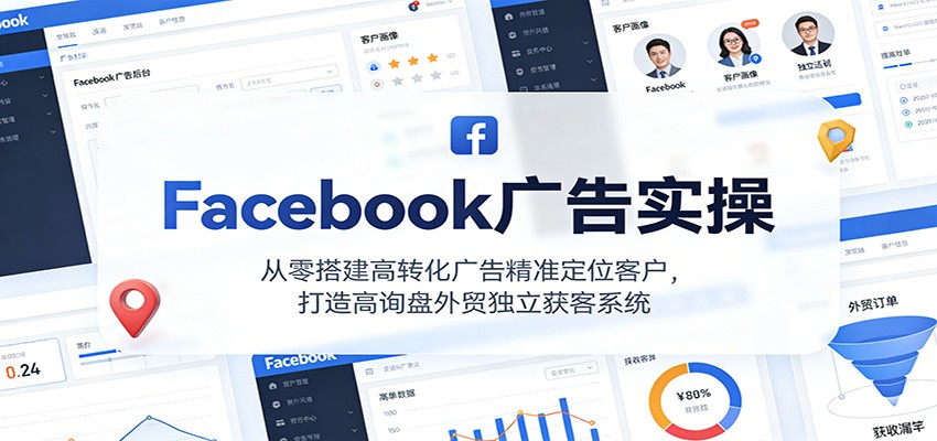 Facebook广告实操：从零搭建高转化广告，精准定位外贸客户，打造高询盘独立获客系统（SEO优化版）