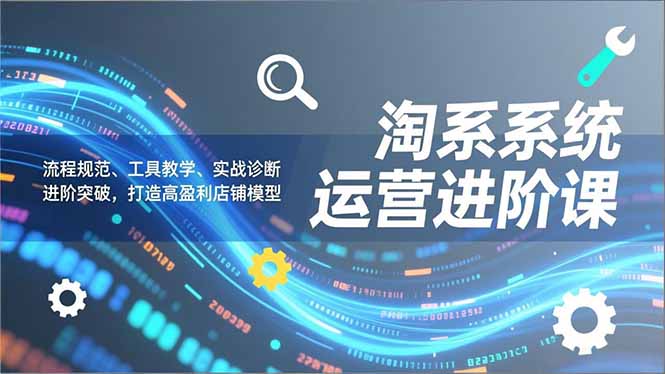 淘系运营进阶课2.0：流程规范+工具教学+实战诊断，3步打造高盈利店铺模型