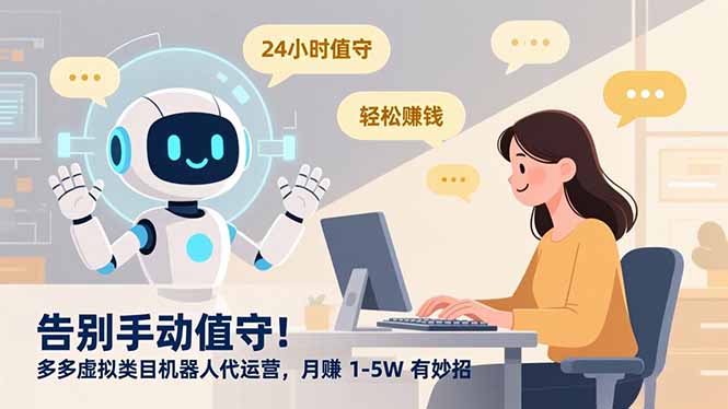 拼多多虚拟类目机器人代运营：告别人工值守，月入1-5W方法揭秘