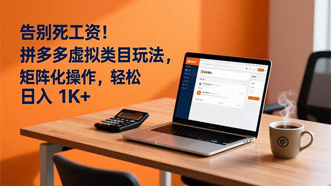 告别死工资！拼多多虚拟类目矩阵操作方法，轻松日入1K+实操技巧
