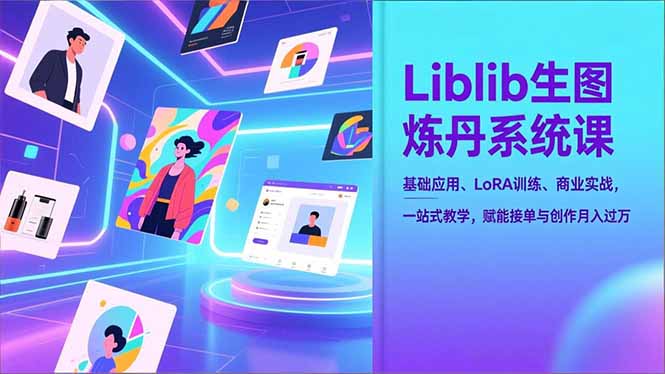Liblib生图炼丹系统课：基础应用+LoRA训练+商业实战一站式教学，赋能接单创作月入过万