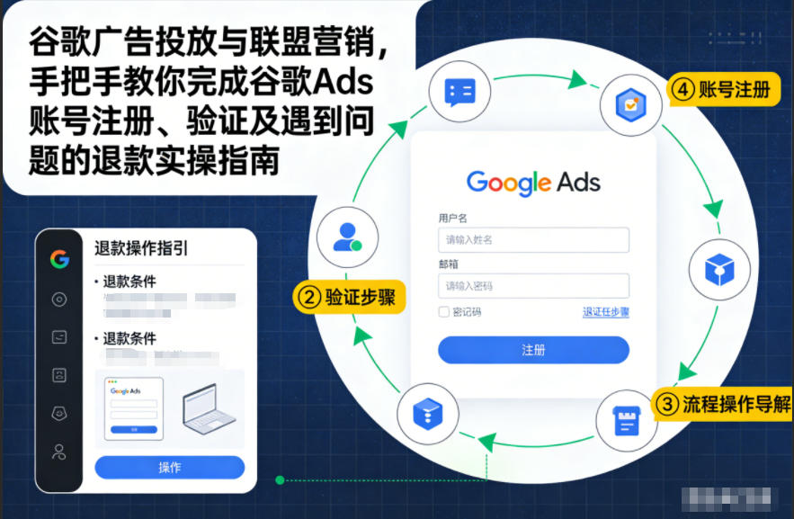 谷歌广告投放与联盟营销：谷歌Ads账号注册、验证及退款全流程实操指南