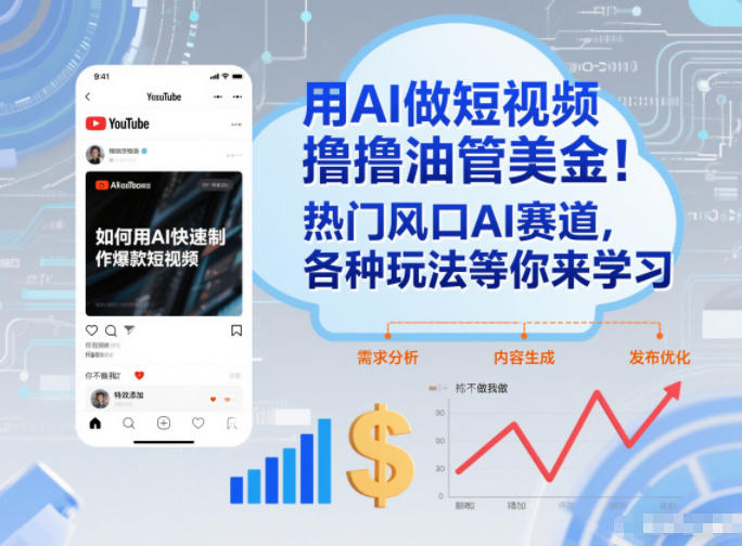 2024AI短视频YouTube美金攻略：热门AI赛道赚钱玩法，新手必学