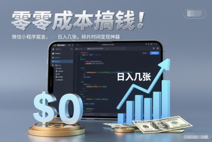 零成本搞钱！微信小程序掘金攻略：简单易操作，碎片时间日入几张，变现神器揭秘