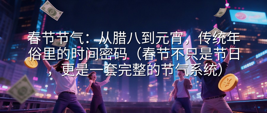 春节节气：从腊八到元宵，传统年俗里的时间密码（春节不只是节日，更是一套完整的节气系统）