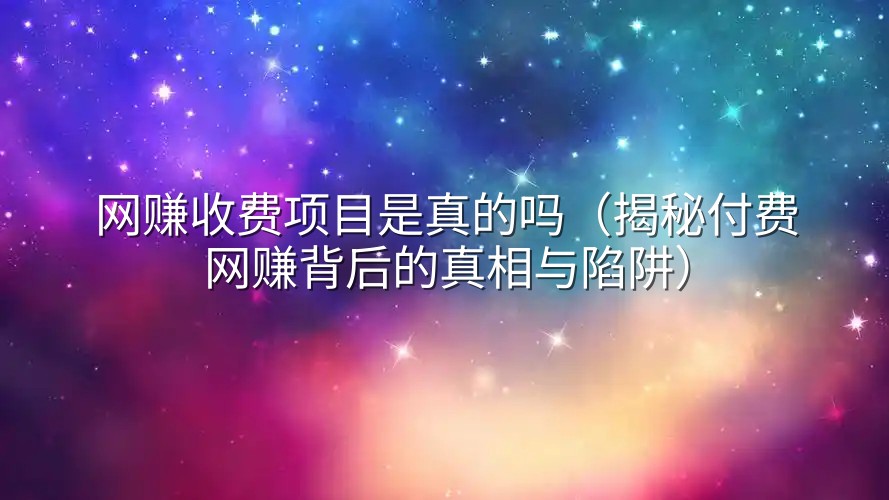 网赚收费项目是真的吗（揭秘付费网赚背后的真相与陷阱）