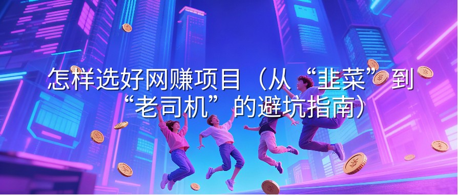 怎样选好网赚项目（从“韭菜”到“老司机”的避坑指南）