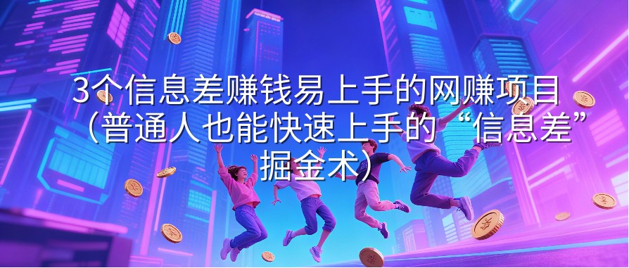 3个信息差赚钱易上手的网赚项目（普通人也能快速上手的“信息差”掘金术）