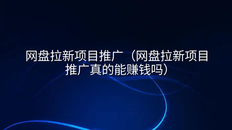 网盘拉新项目推广（网盘拉新项目推广真的能赚钱吗）