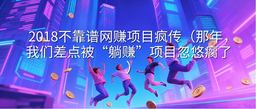2018不靠谱网赚项目疯传（那年，我们差点被“躺赚”项目忽悠瘸了）