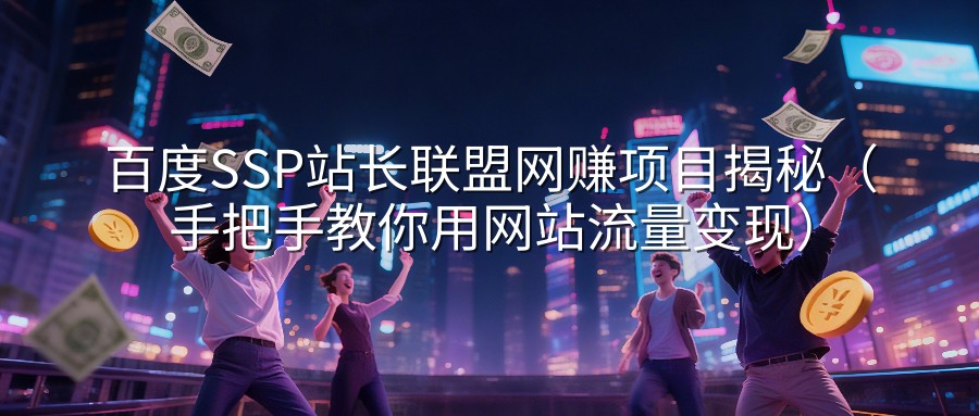 百度SSP站长联盟网赚项目揭秘（手把手教你用网站流量变现）