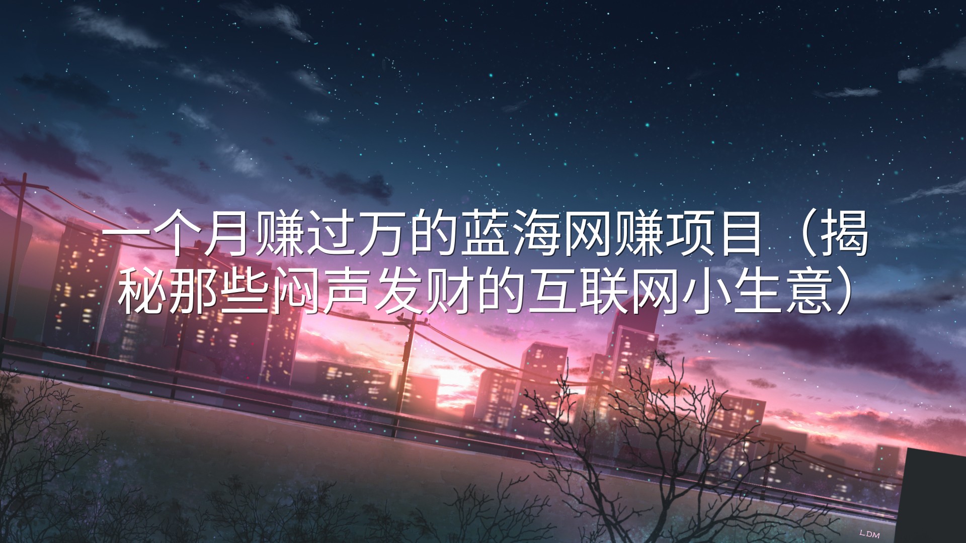 一个月赚过万的蓝海网赚项目（揭秘那些闷声发财的互联网小生意）