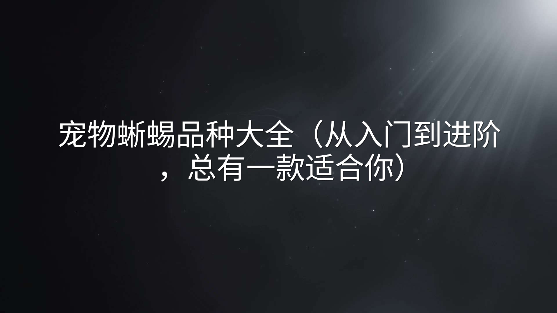 宠物蜥蜴品种大全（从入门到进阶，总有一款适合你）