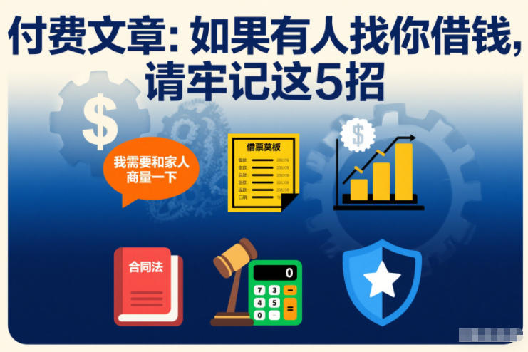 别人找你借钱别慌！掌握这5招，不伤感情还不吃亏