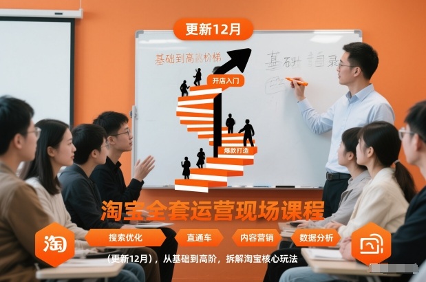 淘宝运营全套课程（12月最新更新）：从0基础到高阶，拆解平台核心玩法与实操技巧
