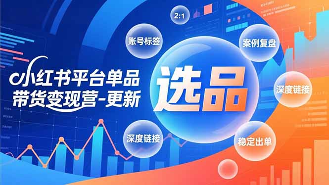 小红书单品带货变现营更新：极致选品+账号标签+案例复盘，深度链接快速启动稳定出单