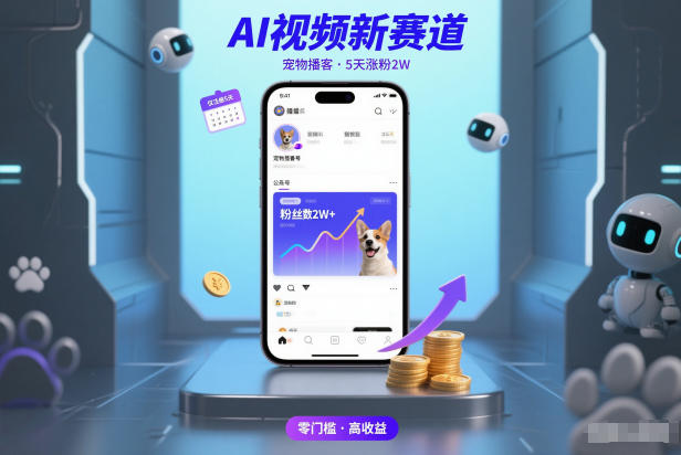 AI视频+宠物播客：5天涨粉2W！新赛道收益曝光，新手如何快速入局？