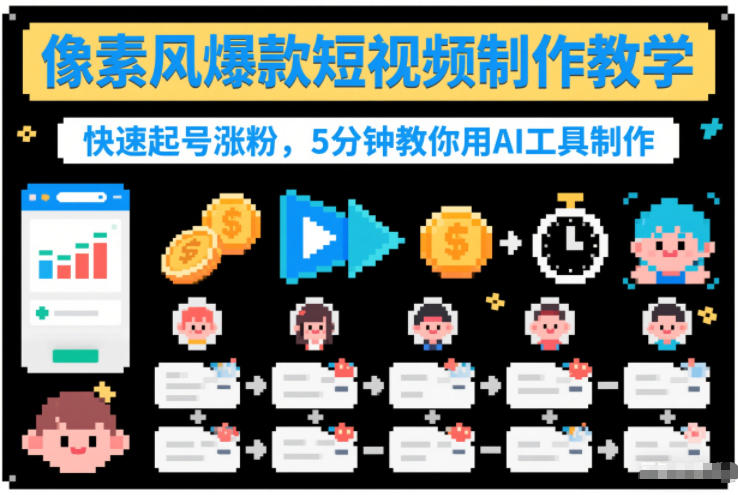 像素风爆款短视频AI制作教学：5分钟快速起号涨粉指南