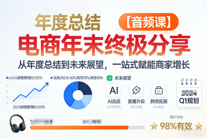 2024电商年终终极指南：从年度复盘到未来展望，一站式赋能商家增长【音频课】