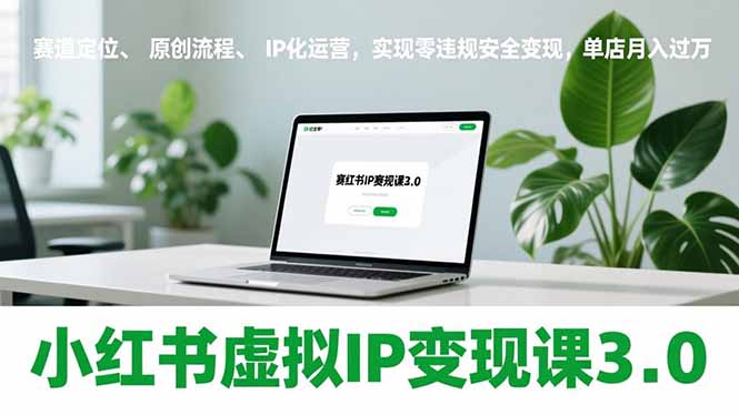 小红书虚拟IP变现课3.0：赛道定位+原创流程+IP化运营，零违规安全变现，单店月入过万