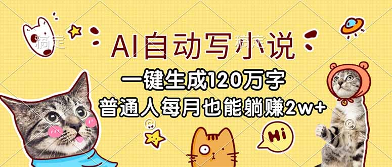 AI写小说神器：一键生成120万字，普通人每月躺赚2w+实操教程