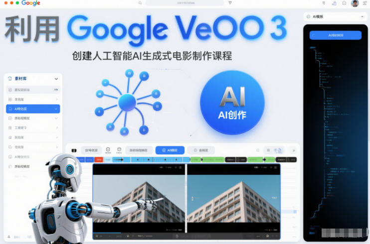 Google Veo 3 AI生成式电影制作课程：用人工智能力量创建惊艳视频实战教程
