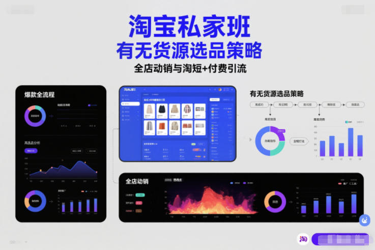 淘宝有无货源选品策略：高成功率爆款全流程打法+全店动销+淘短+付费引流（2026更新）