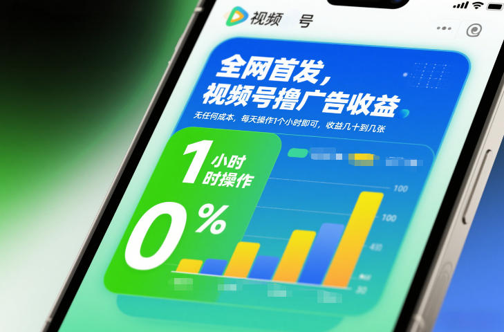 全网首发！视频号零成本撸广告收益，每天1小时操作，日入几十到几百