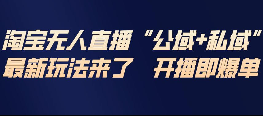 淘宝无人直播教程：公域私域最新玩法，开播即爆单完整指南