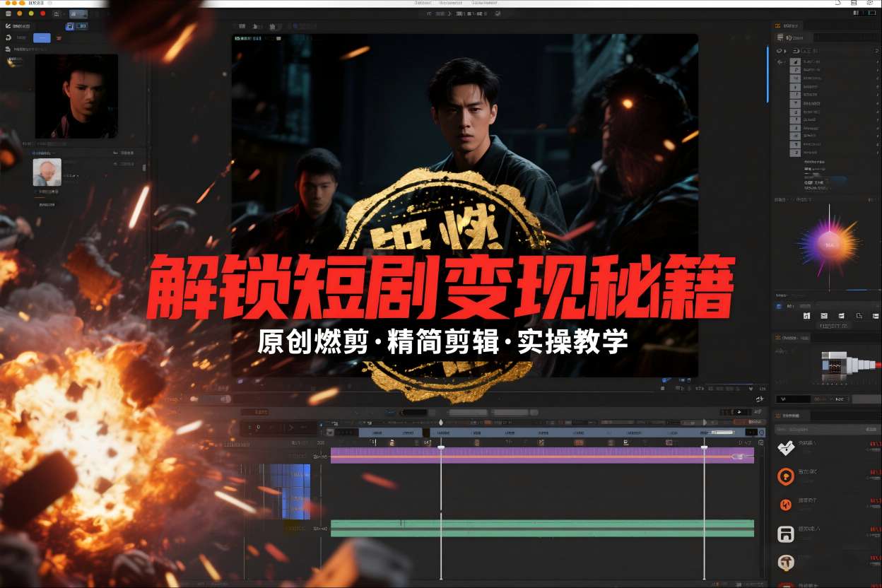 原创燃剪精简剪辑实操课：短剧拉新与变现秘籍全解锁