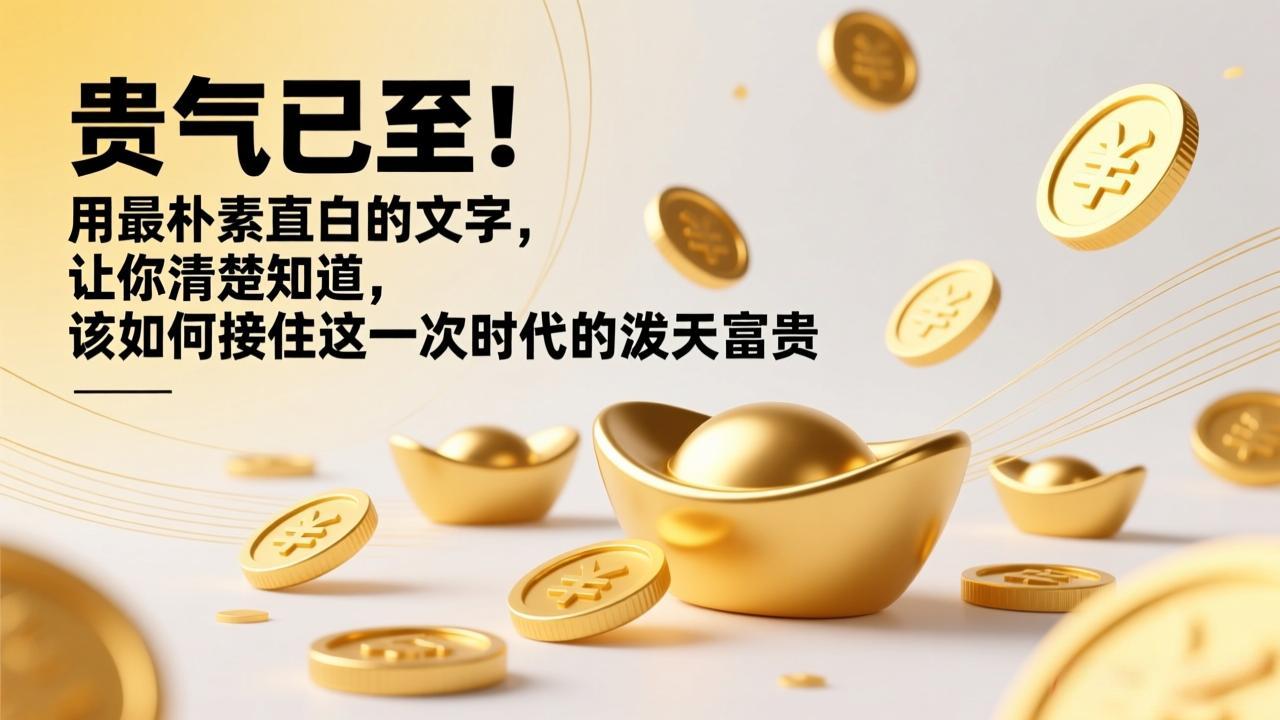 贵气已至！时代泼天富贵怎么接住？朴素直白讲透方法