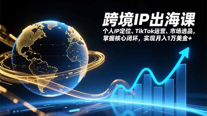 跨境IP出海课：个人IP定位+TikTok运营+市场选品，掌握核心闭环实现月入1万美金+