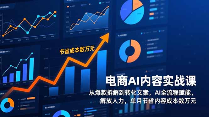 电商AI内容实战课：爆款拆解+转化文案全流程AI赋能，单月节省数万元内容成本