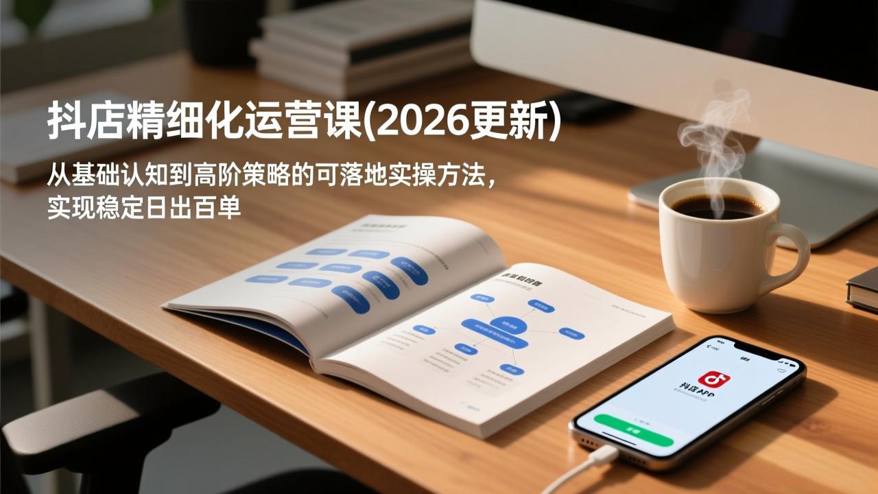 2026抖店精细化运营课：从基础到高阶实操指南，稳定日出百单可落地方法