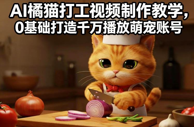 0基础AI橘猫打工视频制作教学：打造千万播放萌宠账号的爆款指南