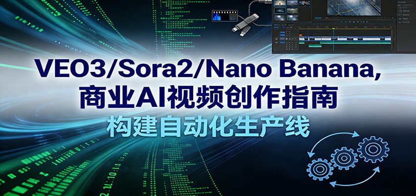 VEO3/Sora2/Nano Banana商业AI视频自动化创作全指南：从0到1构建高效视频生产线