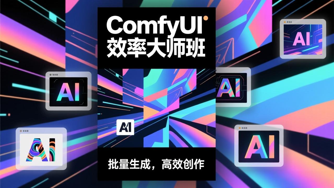 ComfyUI效率大师班：工作流搭建与批量生成实战，个人AI出图效率提升5-10倍，月接单收入1-3万秘籍