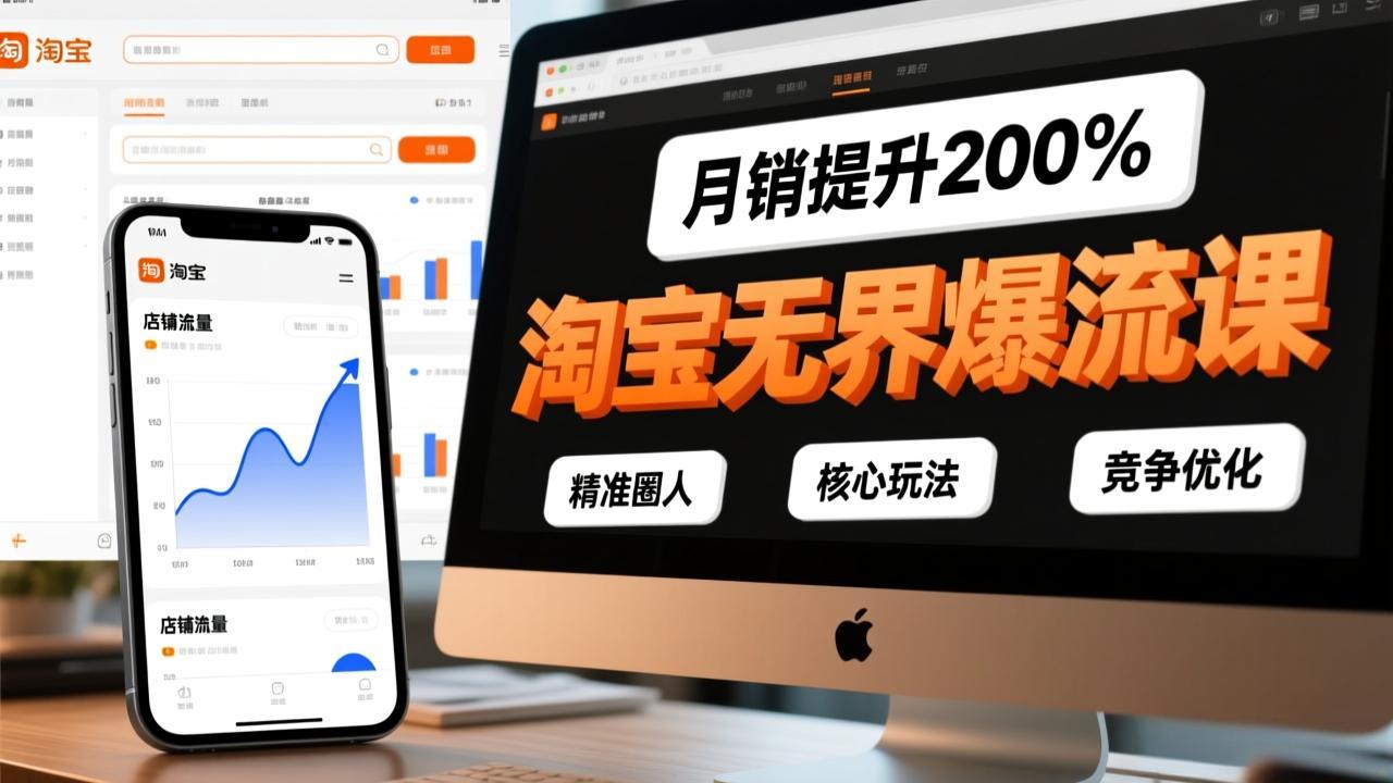 淘宝无界爆流课：精准圈人+核心玩法+竞争优化，快速引爆店铺流量，月销提升200%！
