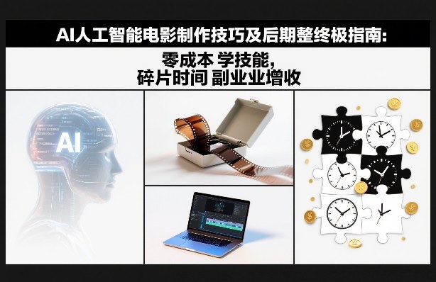 AI电影制作技巧与后期全流程指南：零成本学技能，碎片时间副业增收