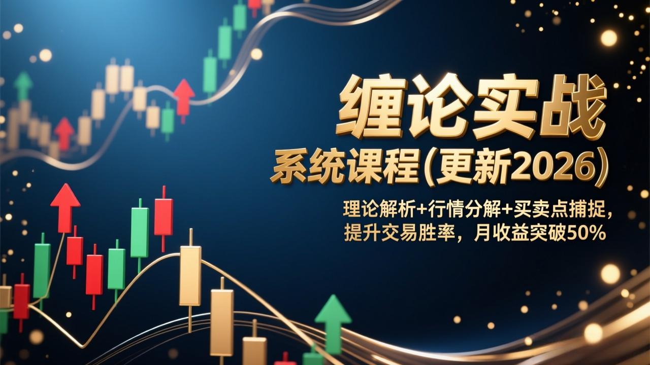 2026最新缠论实战系统课程：理论解析+行情分解+买卖点捕捉，提升交易胜率，月收益突破50%