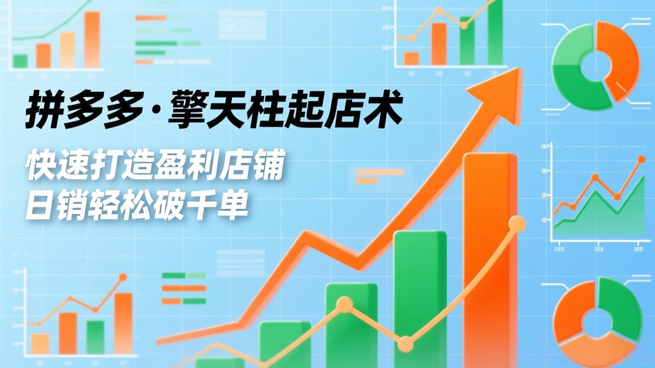 拼多多擎天柱起店术：爆流布局+利润起飞+不断流，快速打造盈利店铺，日销破千单秘诀