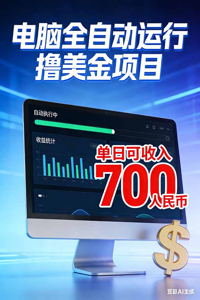 2026年电脑全自动赚美金项目：单电脑日收益700+