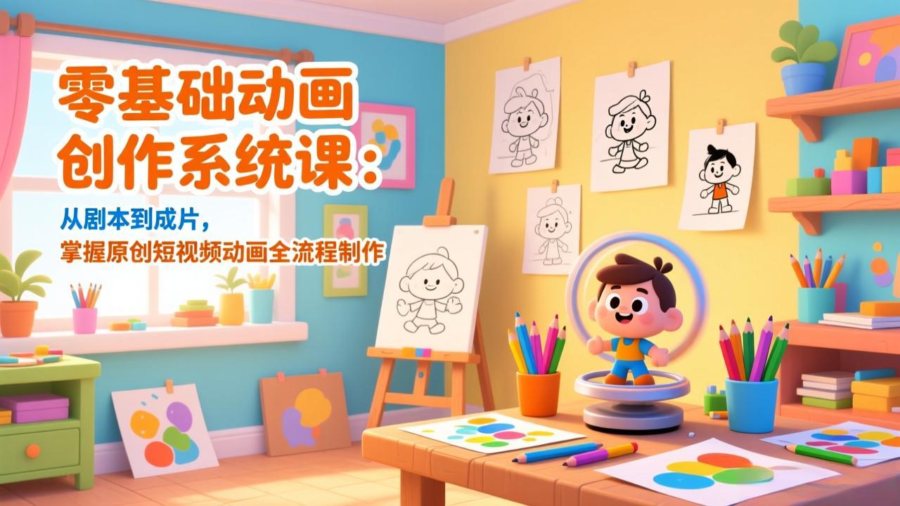 零基础短视频动画系统课：从剧本到成片，掌握原创动画全流程制作