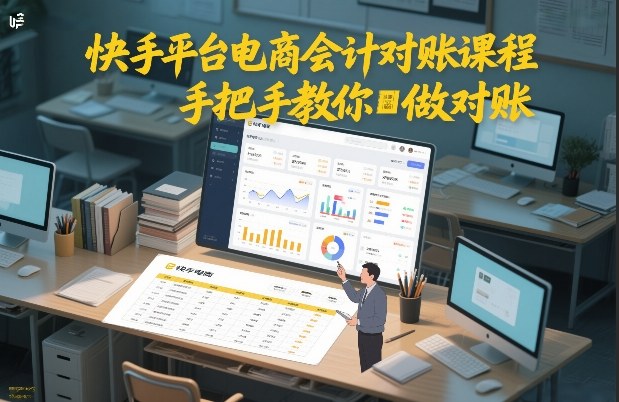 快手电商会计对账课程：手把手实操教学，从0到1教你做对账